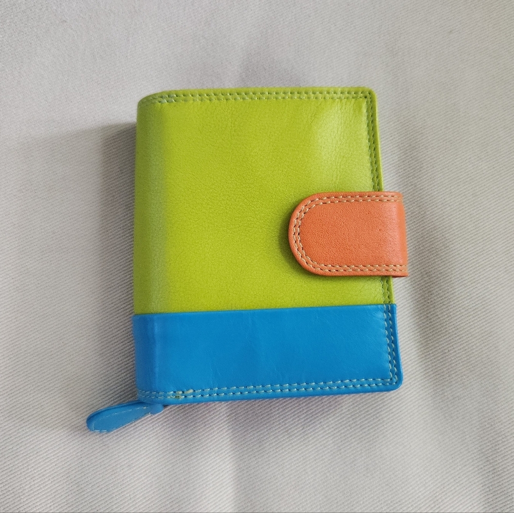 RFID safe Prime Hide London Collection multi color leather wallet